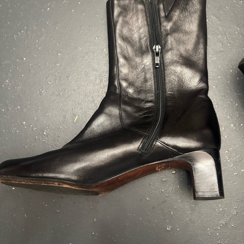 Cole Haan Black Leather Heeled Boots